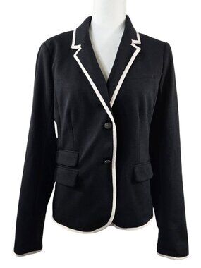 Gap Academy Blazer Black 2 Buttons Pockets Academia Career Classic TALL LONG